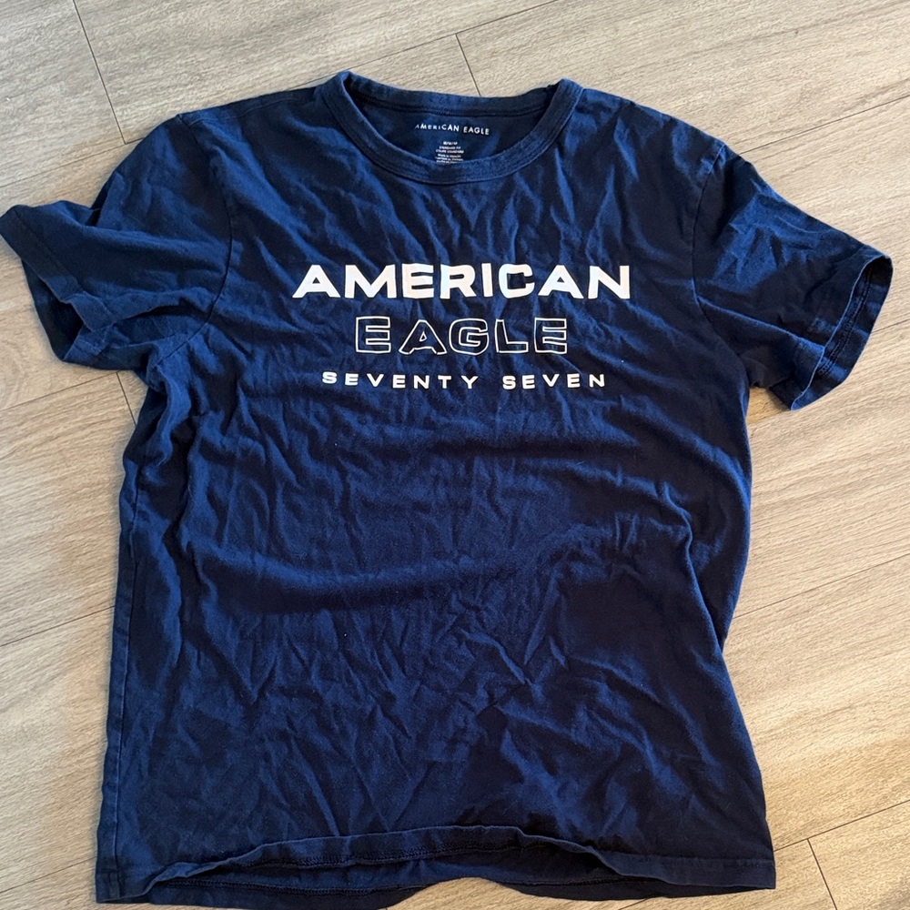 American Eagle Outfitters Navy Graphic Logo Tee